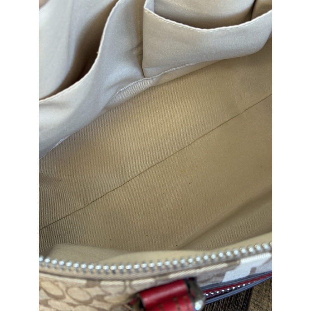 COACH LEGACY Red/Khaki Jacquard Signature Stripe Molly Two way Satchel 21154 - Picture 15 of 16